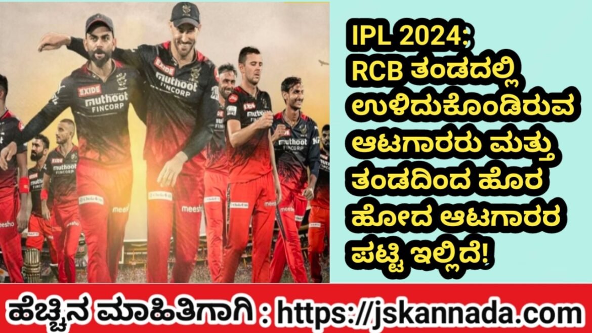 IPL 2024 : ಆರ್ ಸಿ ಬಿ ತಂಡದಿಂದ ರಿಲೀಸ್ ಆದ ಹಾಗು ಉಳಿಸಿಕೊಂಡಿರುವ ಆಟಗಾರರ ಪಟ್ಟಿ ಇಲ್ಲಿದೆ!